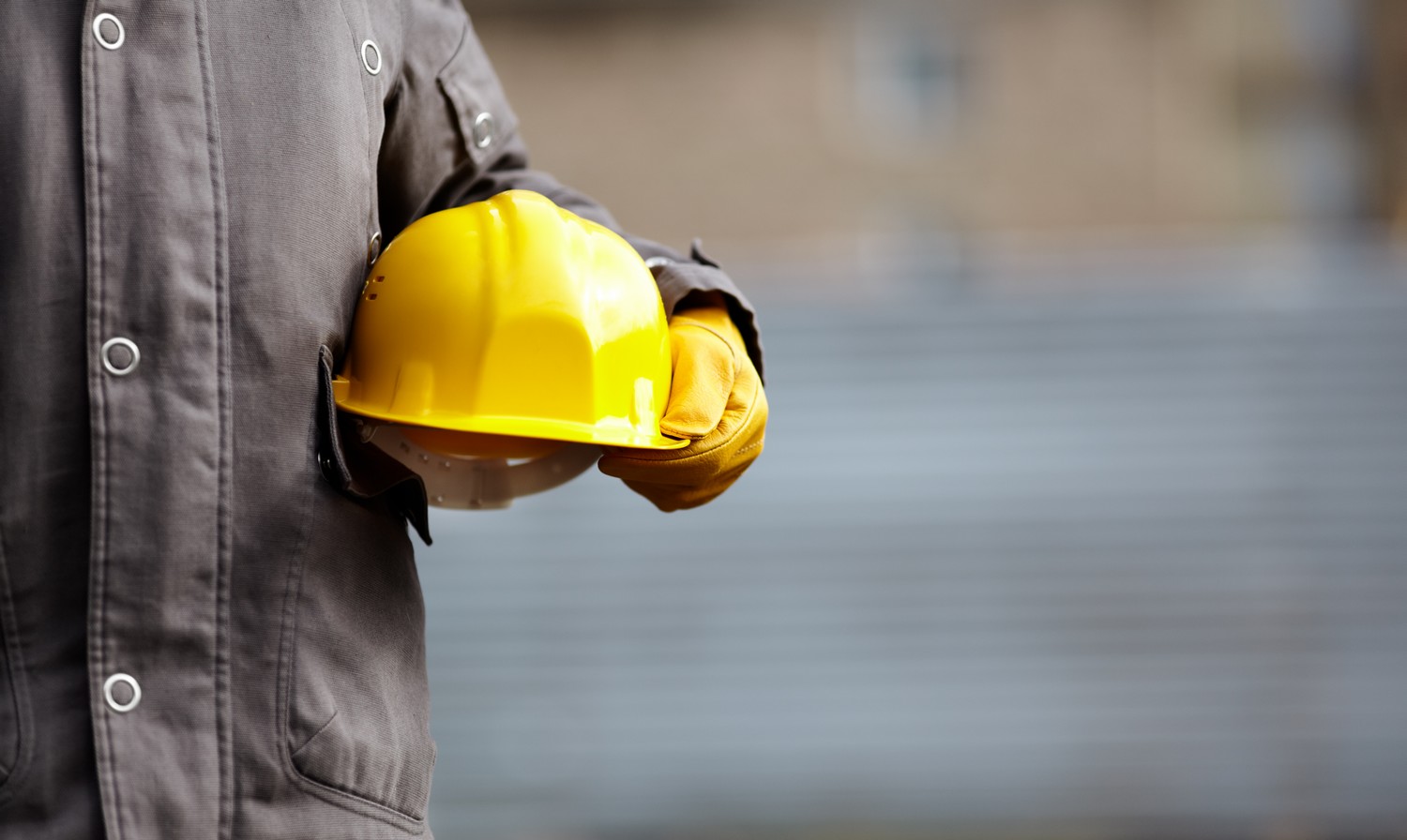 metal scrap and worker